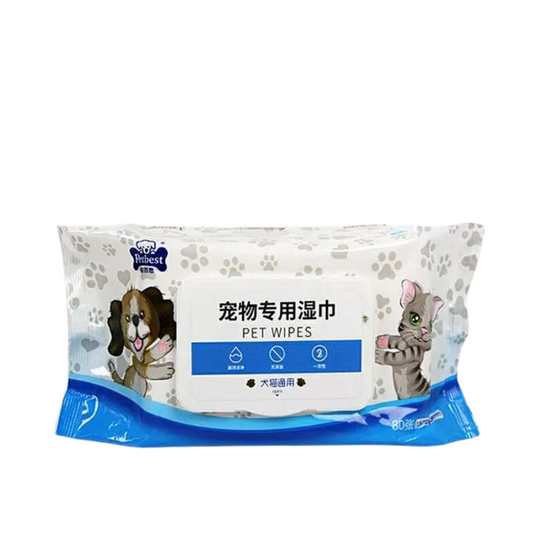 PetBest Grooming Wipes for Dogs & Cats – Extra Soft, Durable & Aloe Vera Infused – 80 Count