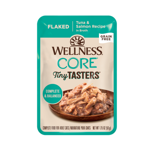 [12 Pouches] Wellness CORE Tiny Tasters Flaked Tuna & Salmon 1.75oz