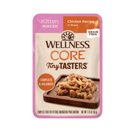 [12 Pouches] Wellness CORE Tiny Tasters Chicken Minced Kitten 1.75oz
