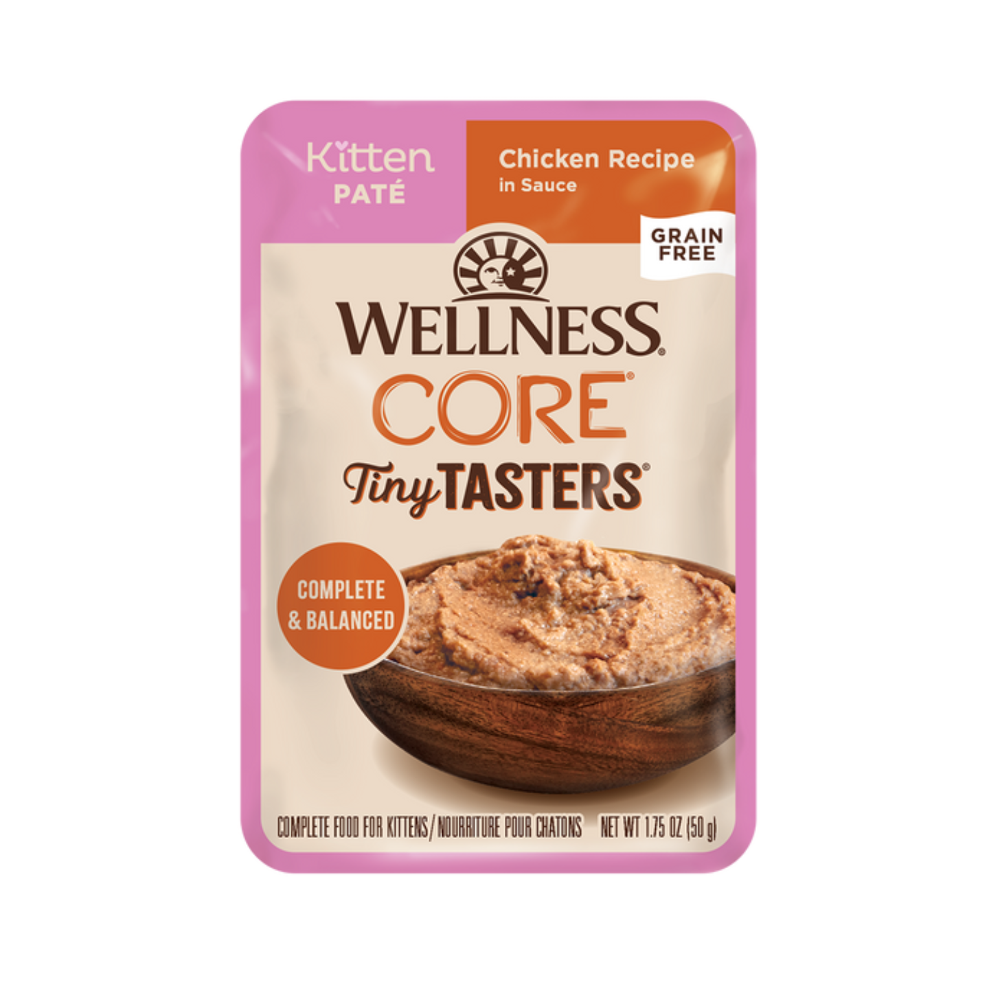 [12 Pouches] Wellness CORE Tiny Tasters Kitten Chicken Pate 1.75oz
