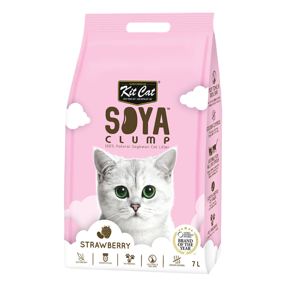 [6 Packs] Kit Cat Soya Clump Strawberry 7L