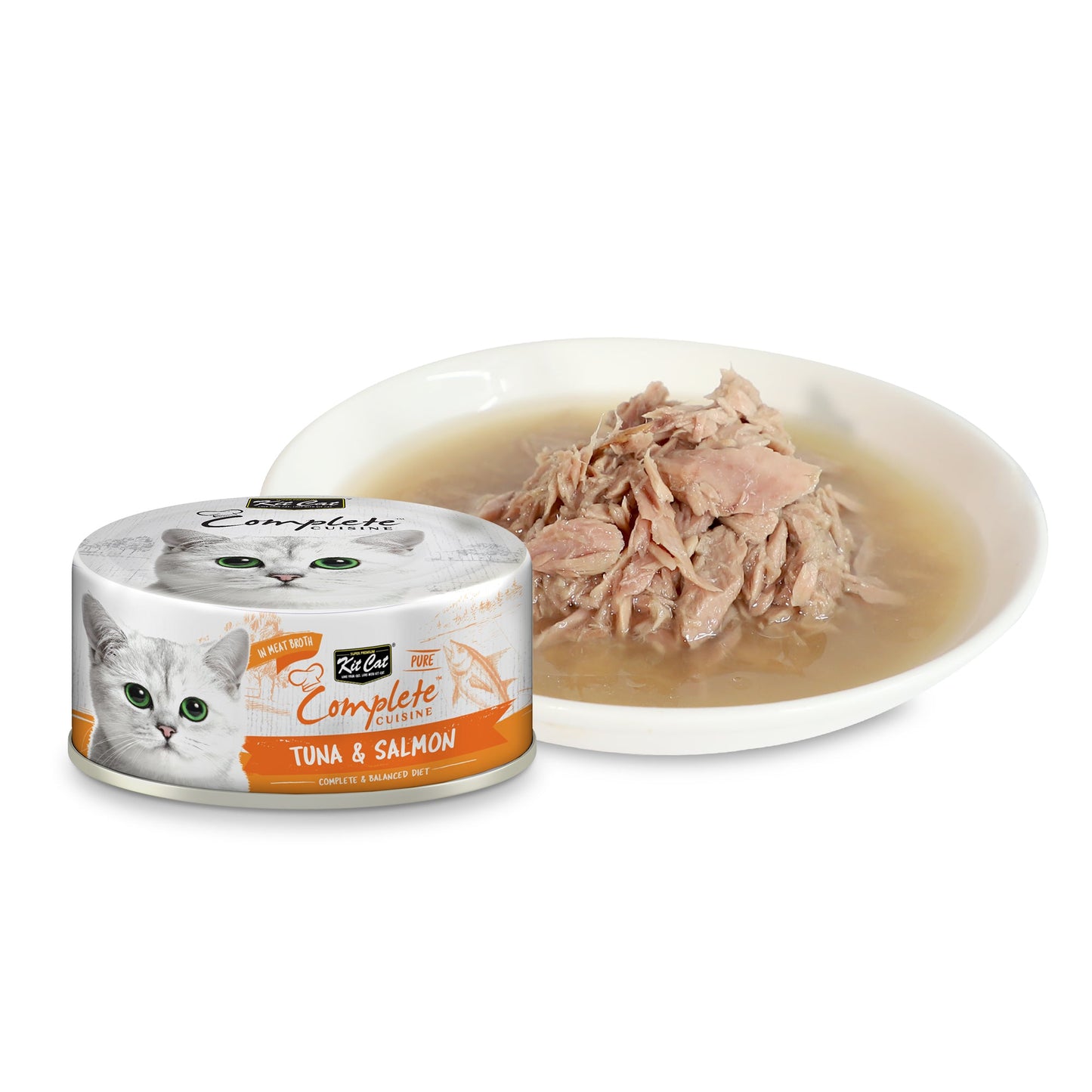 [24 Cans] Kit Cat Complete Cuisine Tuna & Salmon 70g