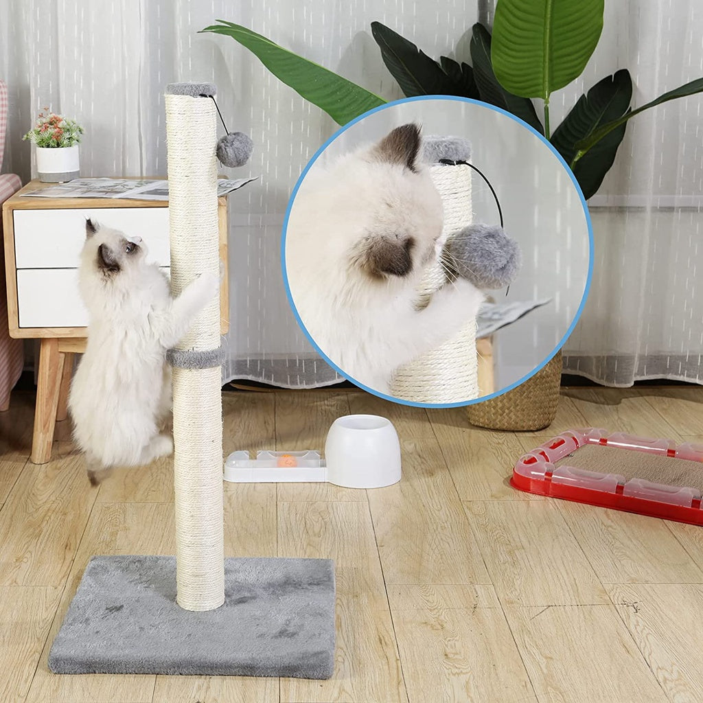 88cm Tall Cat Scratching Post / Pole (Dark Grey)