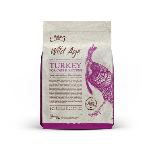Absolute Bites Wild Age Cat Turkey Complete & Balanced For All Life Stages 3.3lbs