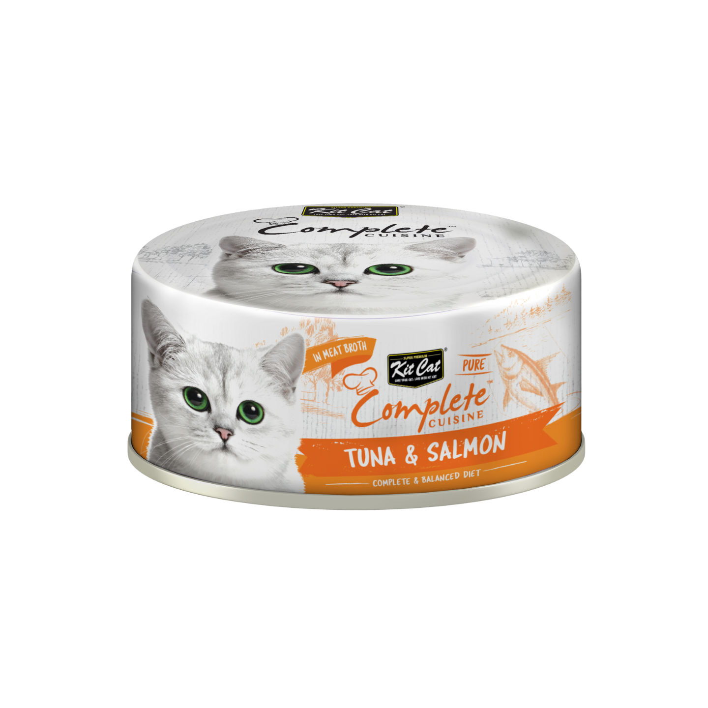 [24 Cans] Kit Cat Complete Cuisine Tuna & Salmon 70g