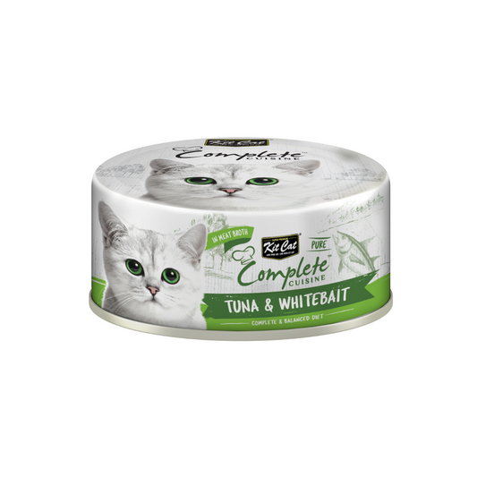 [24 Cans] Kit Cat Complete Cuisine Tuna & Whitebait 70g