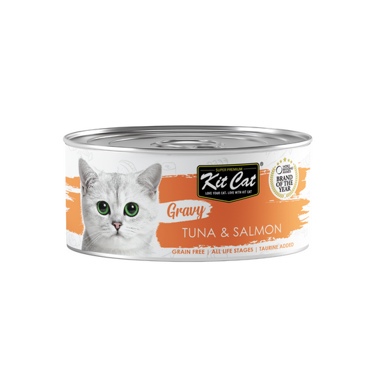 [24 Cans] Kit Cat Gravy Tuna & Salmon 70g