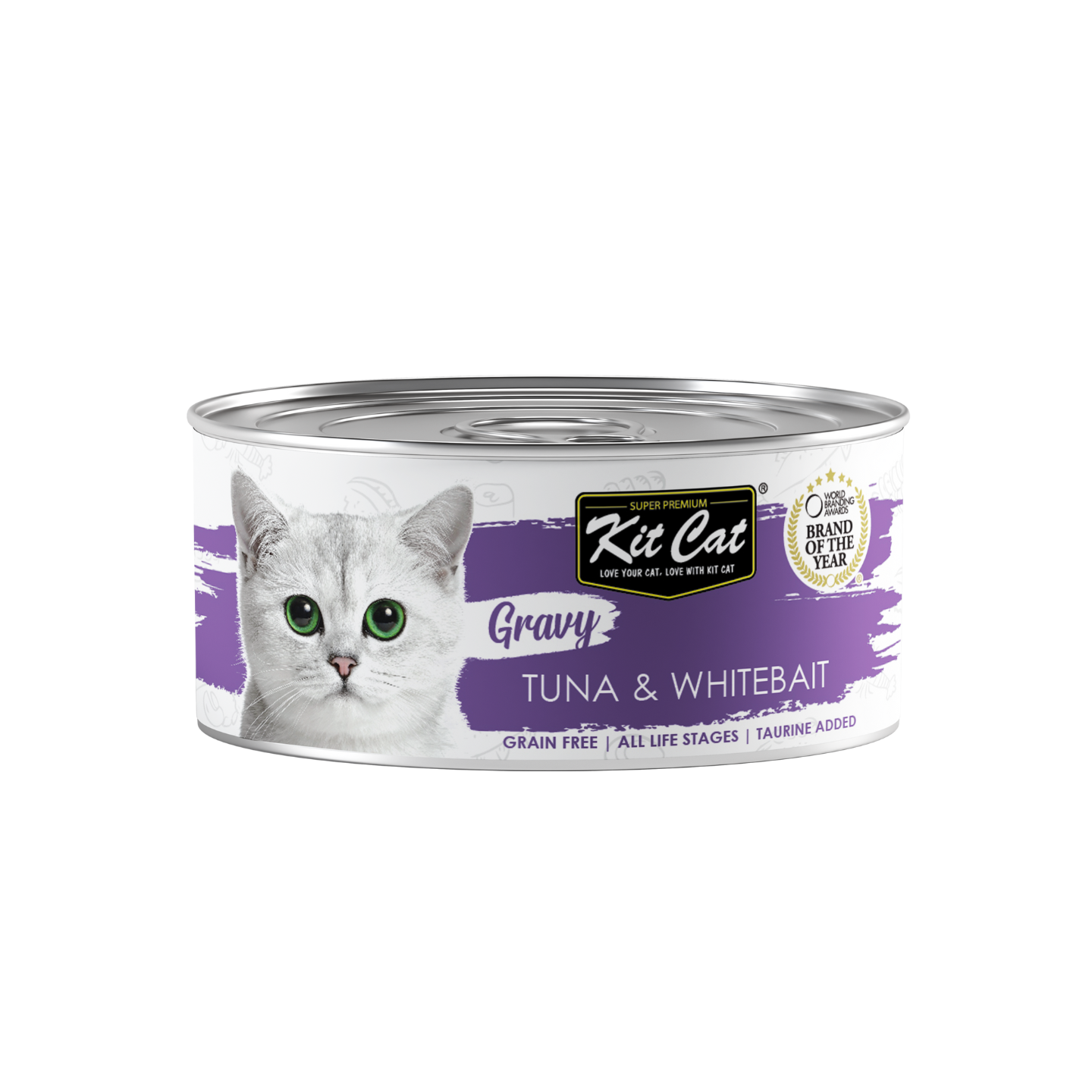 [24 Cans] Kit Cat Gravy Tuna & Whitebait 70g