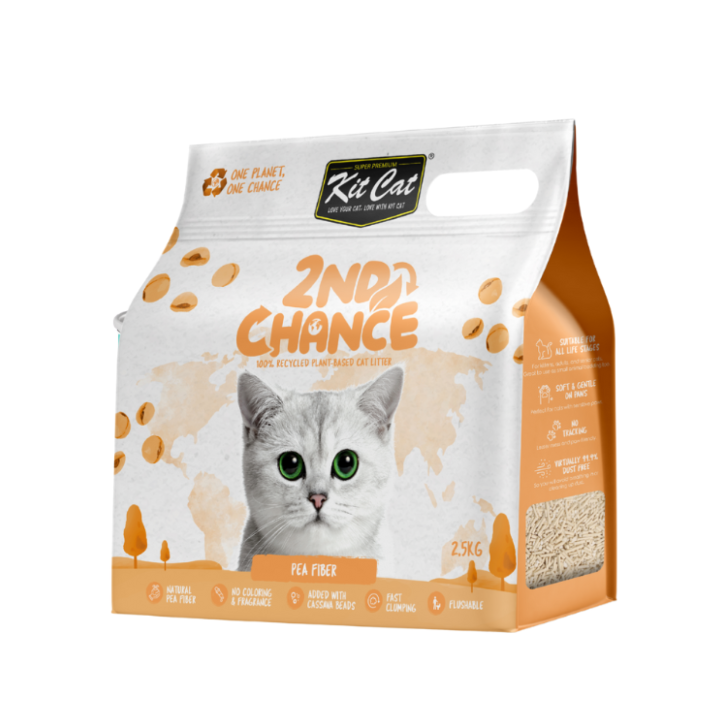 [6 Packs] Kit Cat 2nd Chance Pea Fiber Cat Litter 2.5kg