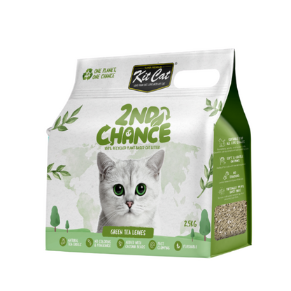 [6 Packs] Kit Cat 2nd Chance Green Tea Leaves Cat Litter 2.5kg