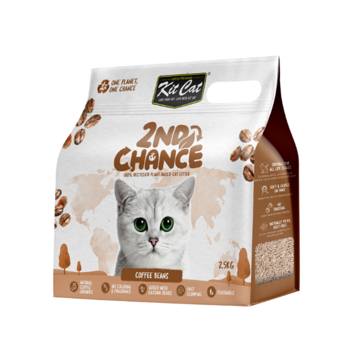 [6 Packs] Kit Cat 2nd Chance Coffee Beans Cat Litter 2.5kg