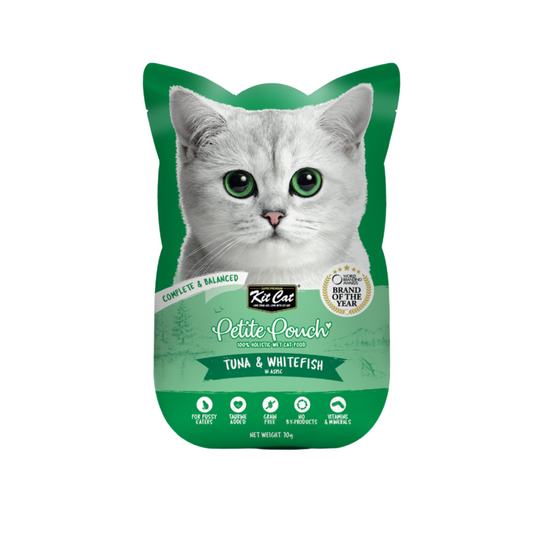 [24 Packs] Kit Cat Petite Pouch Tuna & Whitefish In Aspic 70g