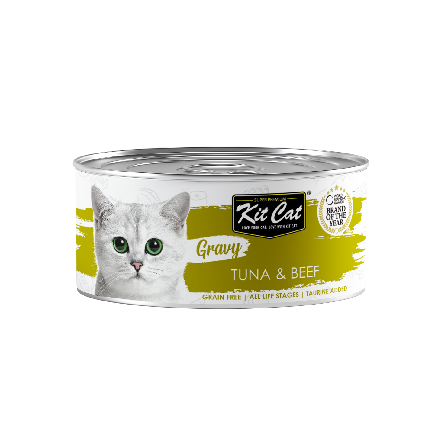 [24 Cans] Kit Cat Gravy Tuna & Beef 70g