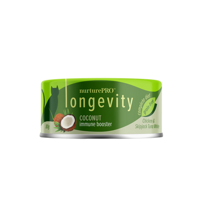 [24 Cans] Nurture Pro Longevity Chicken & Skipjack Tuna White Meat With Coconut 80g