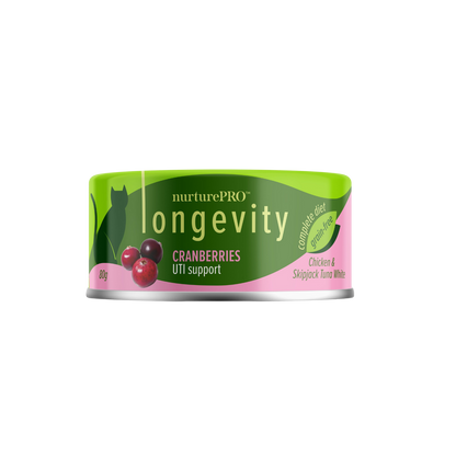 [24 Cans] Longevity Grain-Free Chicken & Skipjack Tuna White Meat with Cranberries 80g