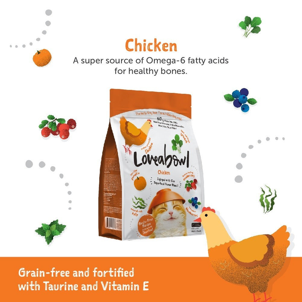 Loveabowl Grain-Free Chicken Dry Cat Food 1kg