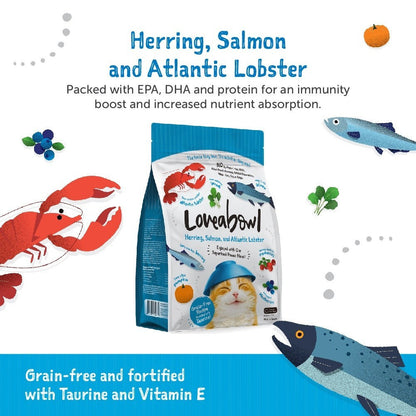 Loveabowl Grain-Free Herring Salmon and Atlantic Lobster Dry Cat Food 1kg