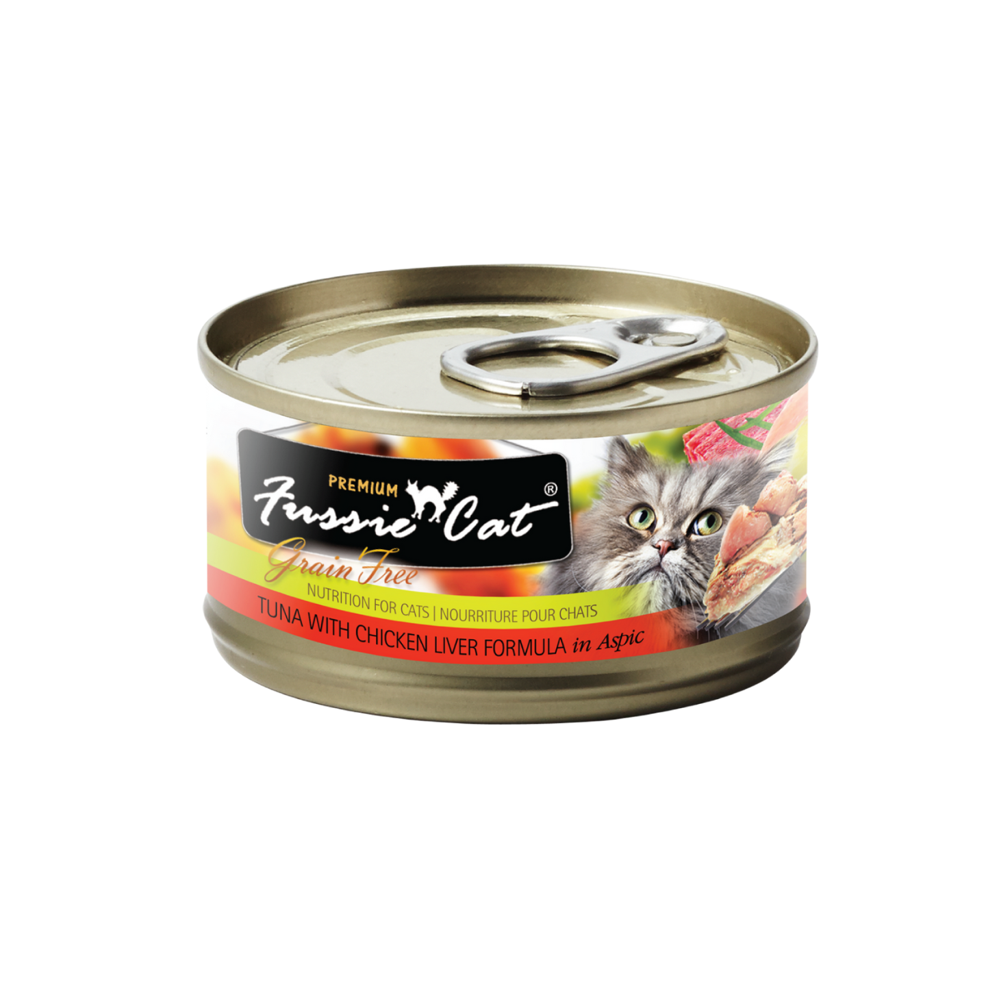 [24 Cans] Fussie Cat Black Label Tuna with Chicken Liver in Aspic 80g