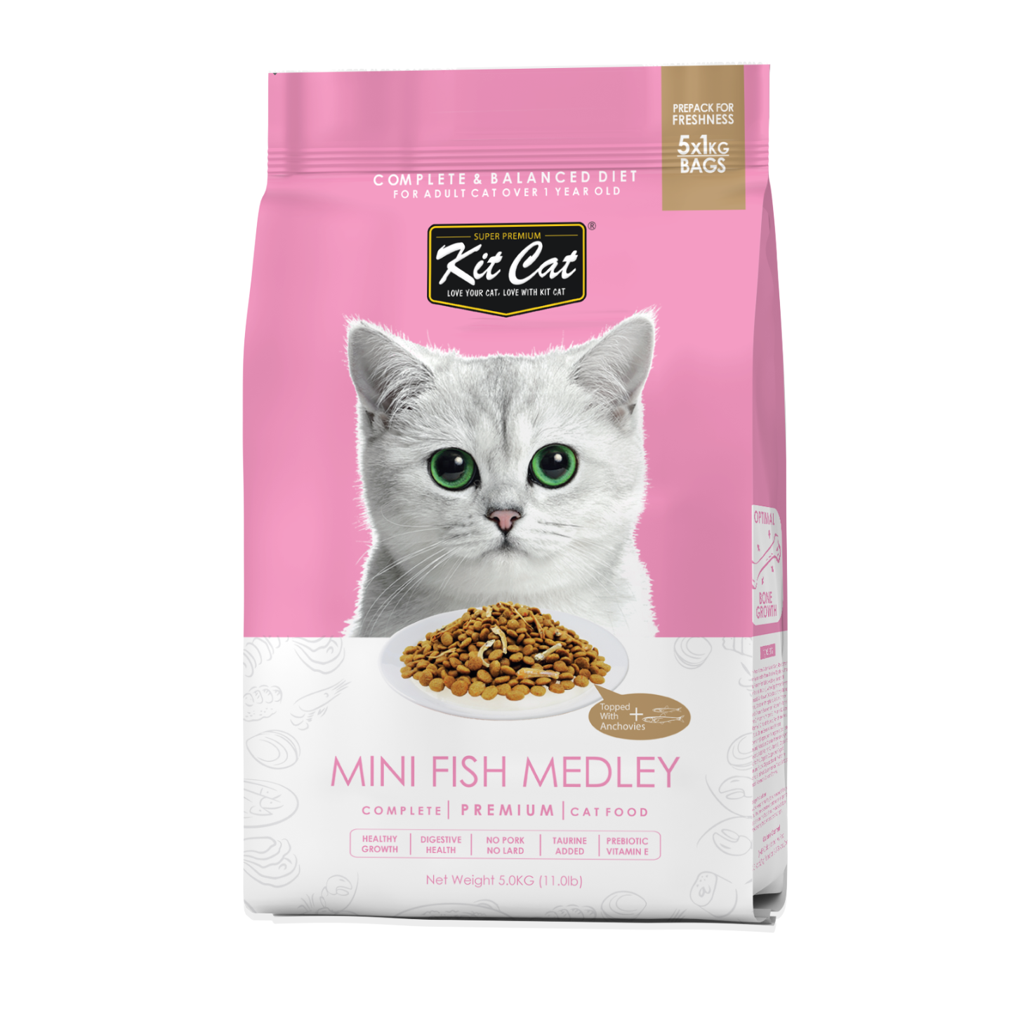 Kit Cat Premium Mini Fish Medley Dry Cat Food 5kg