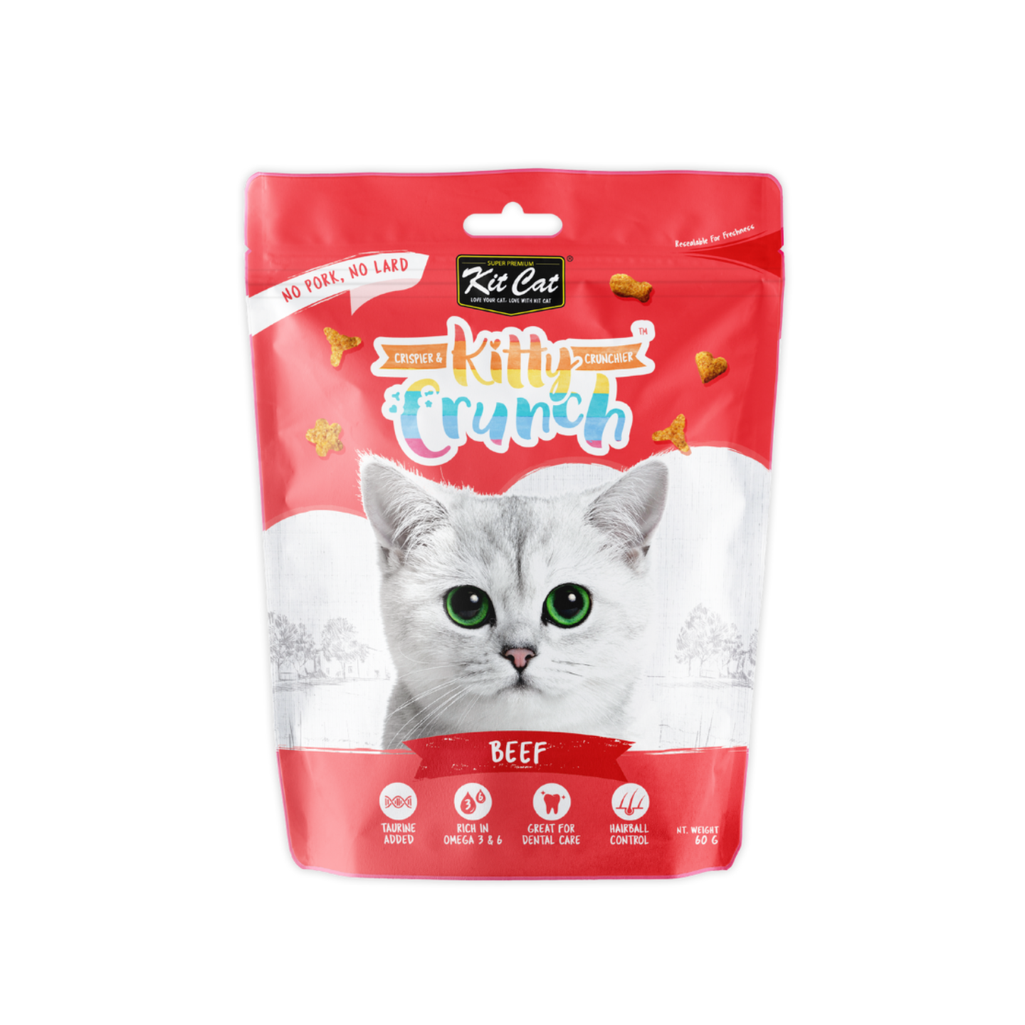Kit Cat Kitty Crunch Beef Flavour Cat Treat 60g