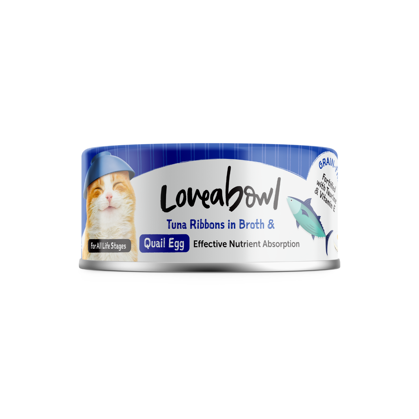 [24 Cans] Loveabowl Tuna Ribbons In Broth With Quail Egg 70g