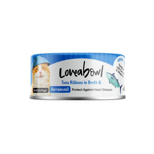 [24 Cans] Loveabowl Tuna Ribbons In Broth With Barramundi 70g