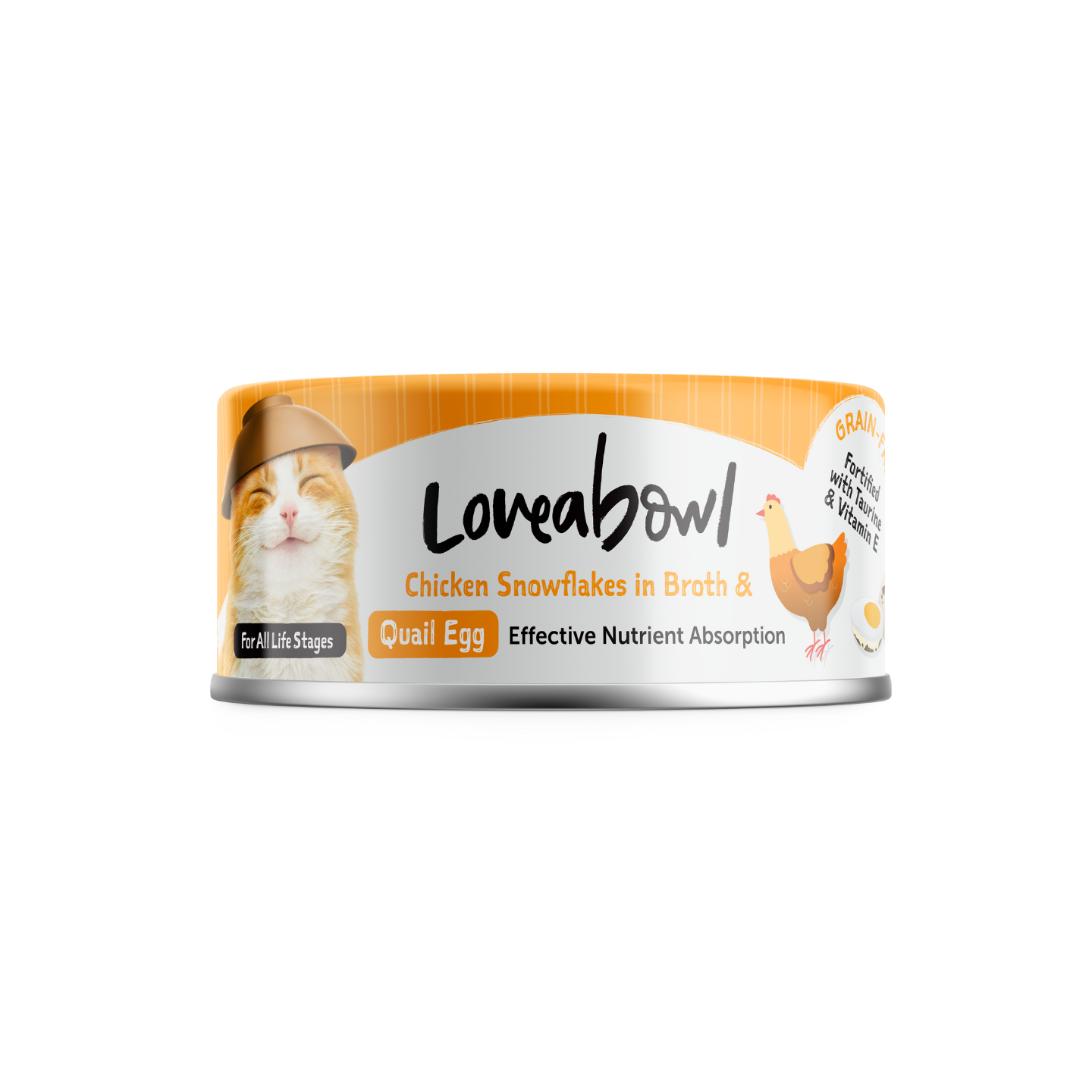 [24 Cans] Loveabowl Chicken Snowflakes In Broth With Quail Egg 70g