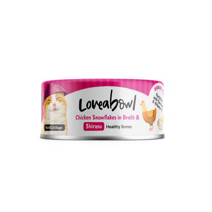 [24 Cans] Loveabowl Chicken Snowflakes In Broth With Shirasu 70g