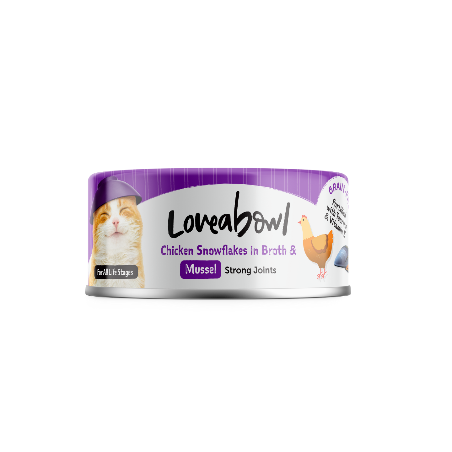 [24 Cans] Loveabowl Chicken Snowflakes In Broth With Mussel 70g