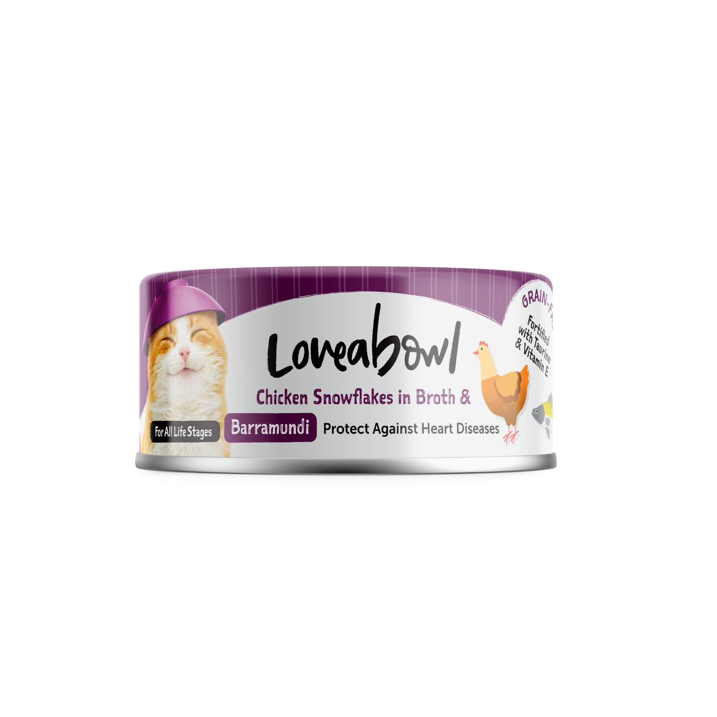 [24 Cans] Loveabowl Chicken Snowflakes In Broth With Barramundi 70g