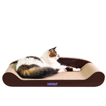 70cm Brown Cat Scratch Board - Durable Recyclable Cardboard with Catnip