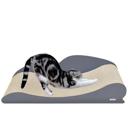 100cm Grey Wood Lounger Cat Scratch Board & Scratch Bed