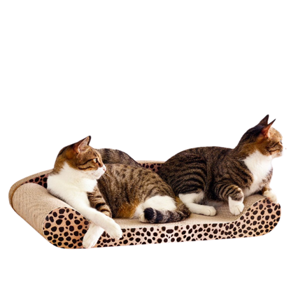 60cm Leopard Cat Scratch Board - Durable Recyclable Cardboard with Catnip