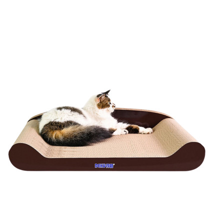 60cm Brown Cat Scratch Board - Durable Recyclable Cardboard with Catnip