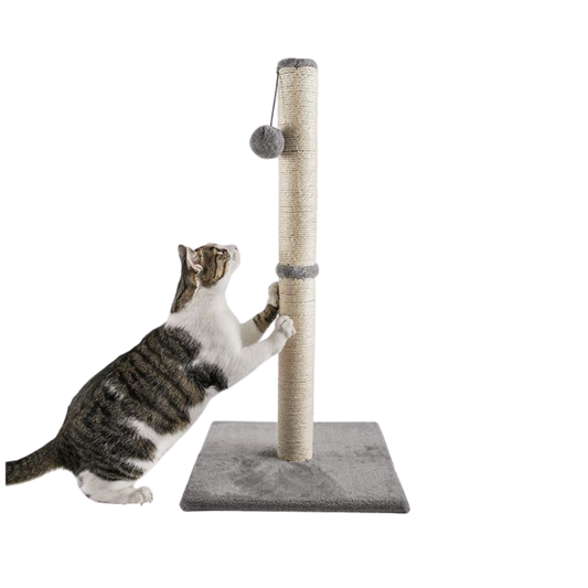 88cm Tall Cat Scratching Post / Pole (Light Grey)