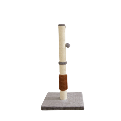 80cm Cat Scratcher Post with Self-Grooming Brush (Grey)