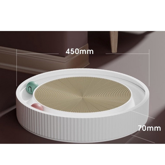 Interactive Cat Scratching Board with Ball & Scratch Bowl (White/XL)