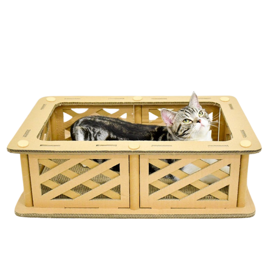 Rectangular Crate-Style Cat Scratcher & Relaxation Pad