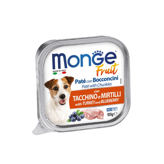 [16 Pates] Monge Fruit Paté and Chunkies with Turkey and Blueberry 100g