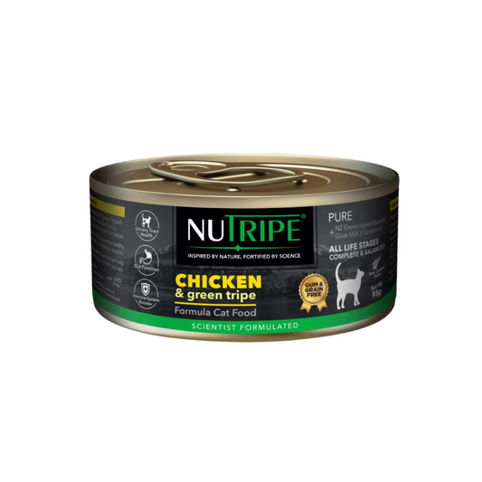[24 cans] Nutripe Cat Pure Chicken with Green Tripe Gum Free 95g