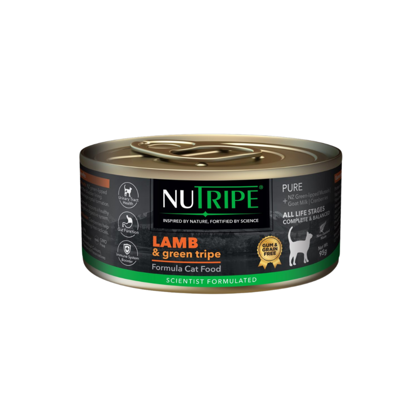 [24 cans] Nutripe Cat Pure Lamb with Green Tripe Gum Free 95g