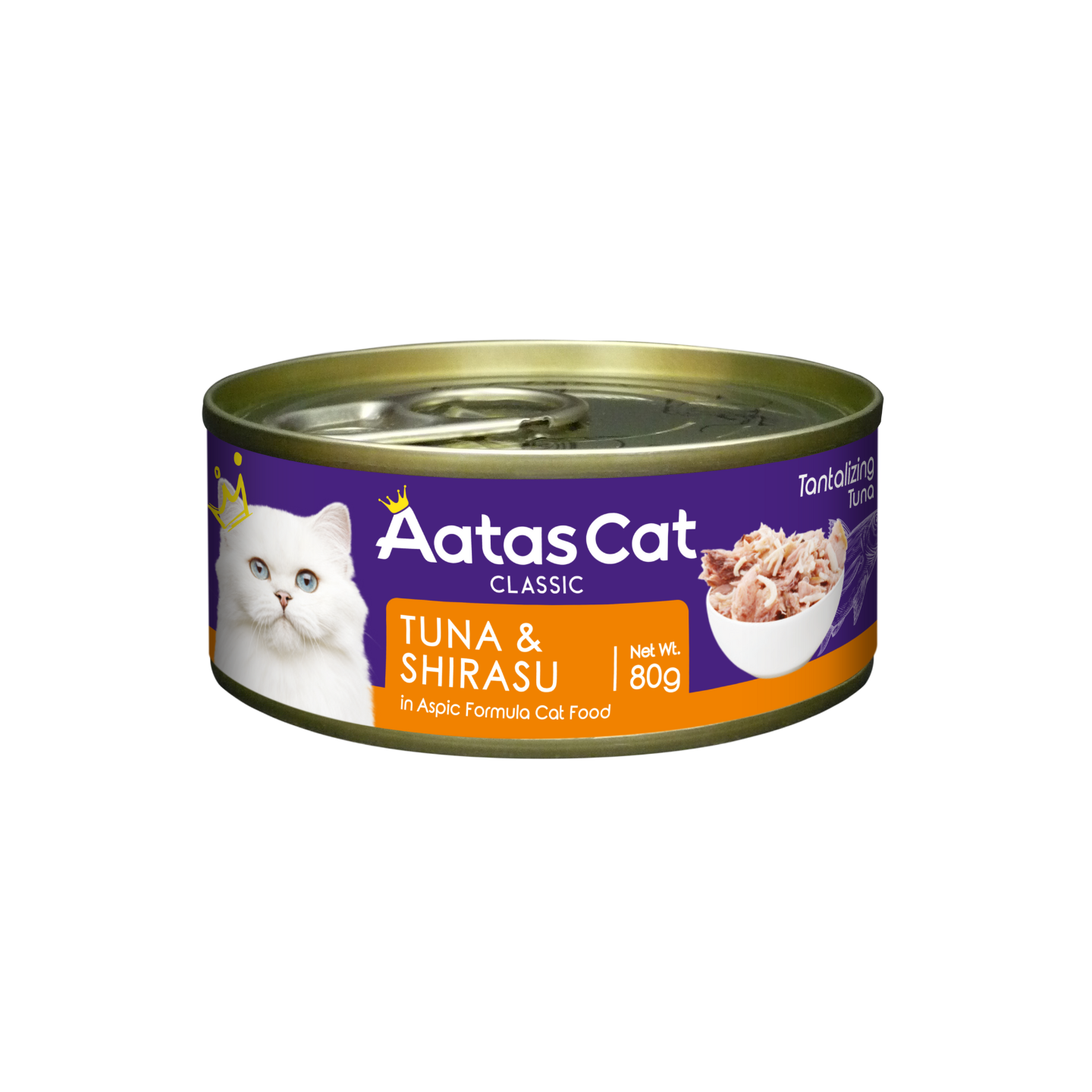 [24 Cans] Aatas Cat Tantalizing Tuna & Shirasu 80g