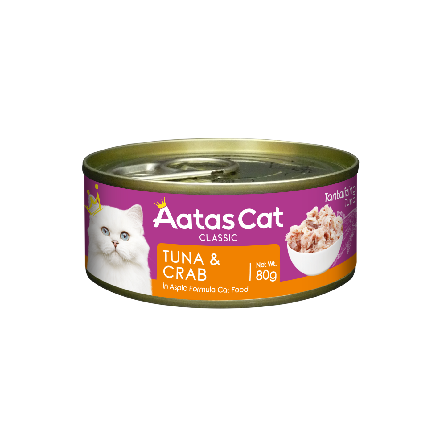 [24 Cans] Aatas Cat Tantalizing Tuna & Crab 80g