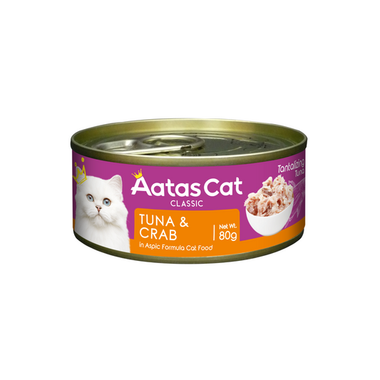 [24 Cans] Aatas Cat Tantalizing Tuna & Crab 80g