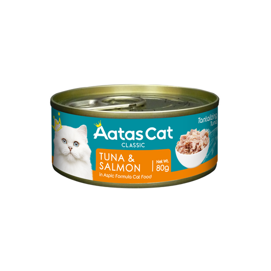 [24 Cans] Aatas Cat Tantalizing Tuna & Salmon 80g