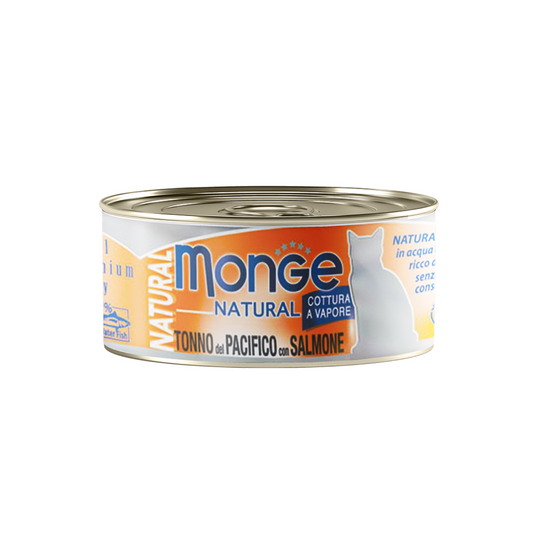 [24 Cans] Monge Cat Natural Tuna with Salmon 80g