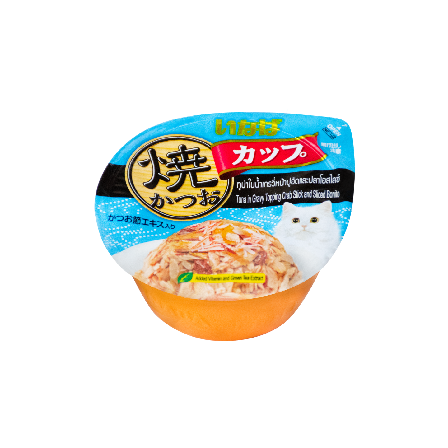 [6 Cups] Ciao Cup Grilled Tuna in Gravy Crab Stick and Sliced Bonito 70g (CII102)