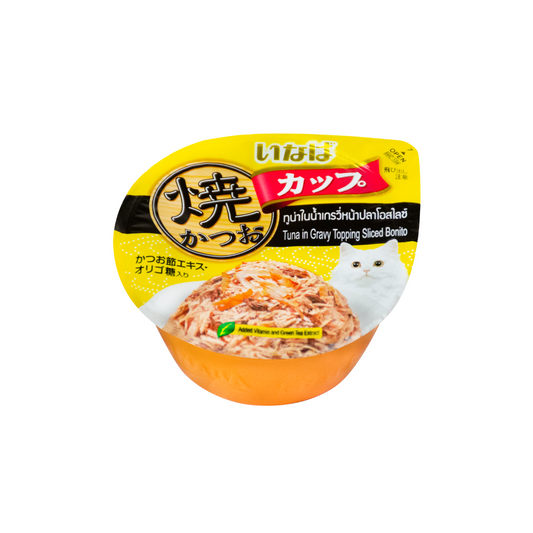 [6 Cups] Ciao Cup Grilled Tuna in Gravy Topping Sliced Bonito 70g (CII104)