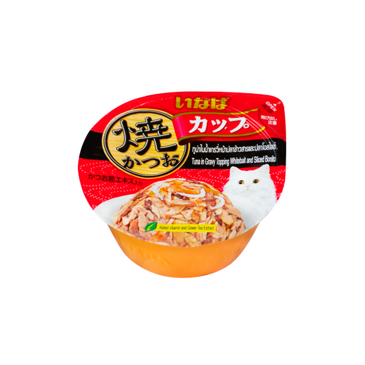 [6 Cups] Ciao Cup Grilled Tuna in Gravy Whitebait and Sliced Bonito 70g (CII101)