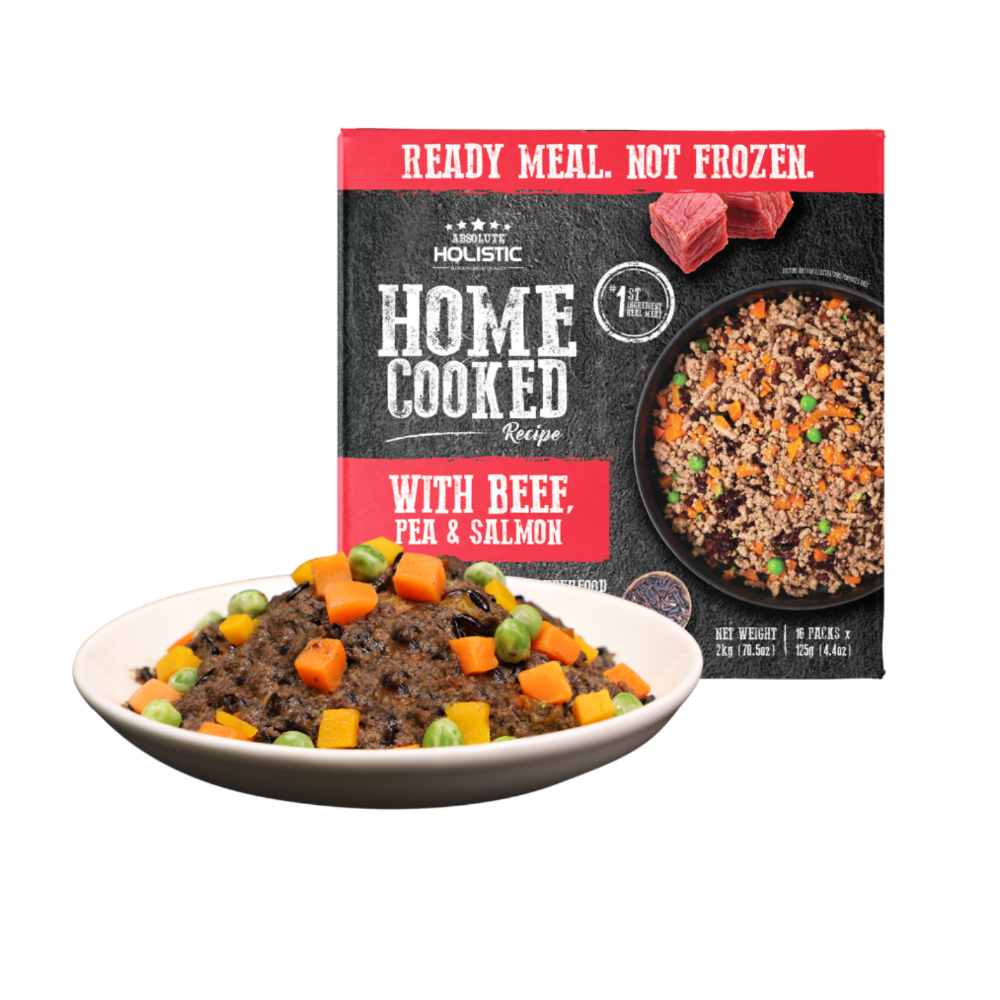 Absolute Holistic Home Cooked Recipe Beef, Peas & Salmon 2kg